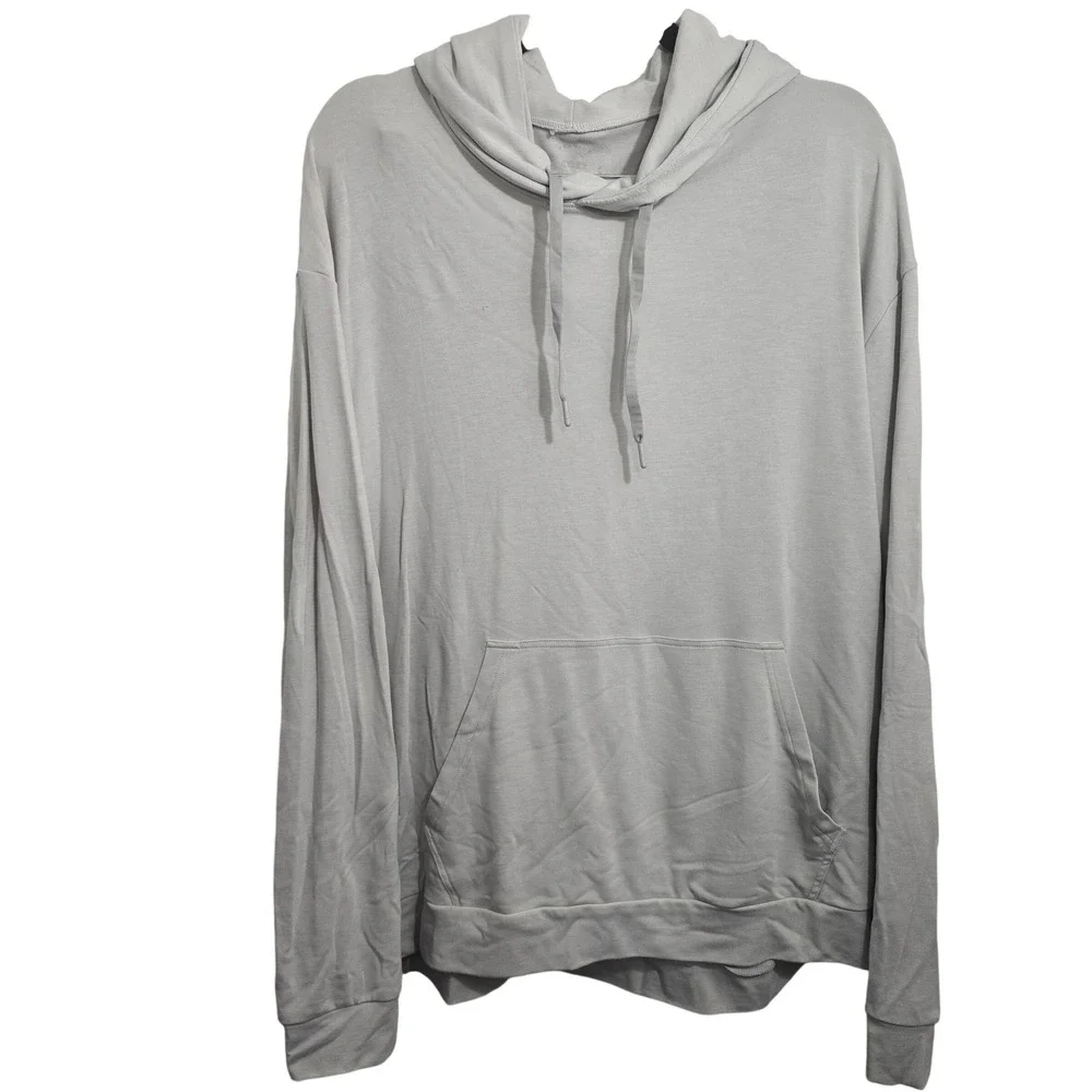 Cozy Earth Men's Bamboo Hoodie Light Grey Pullover Sweatshirt Size 3XL